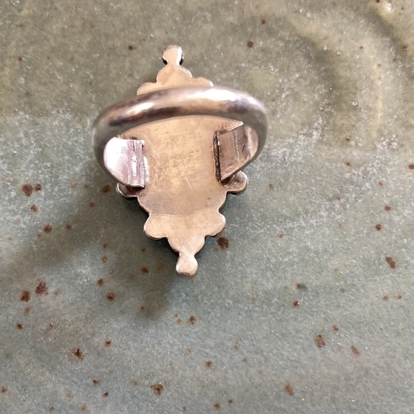 Antique Genuine Turquoise Sterling Silver Native American Ring - Picture 5 of 6